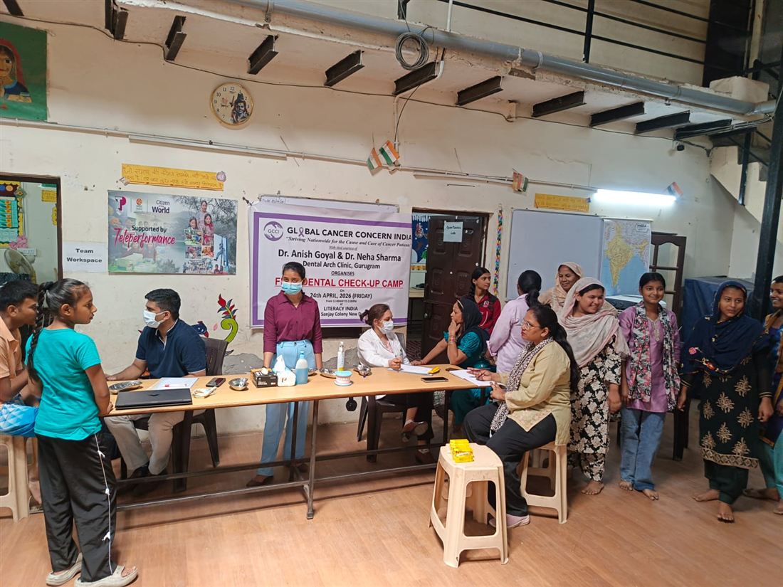 Community dental check-up camp with Global Cancer Concern India in New Delhi