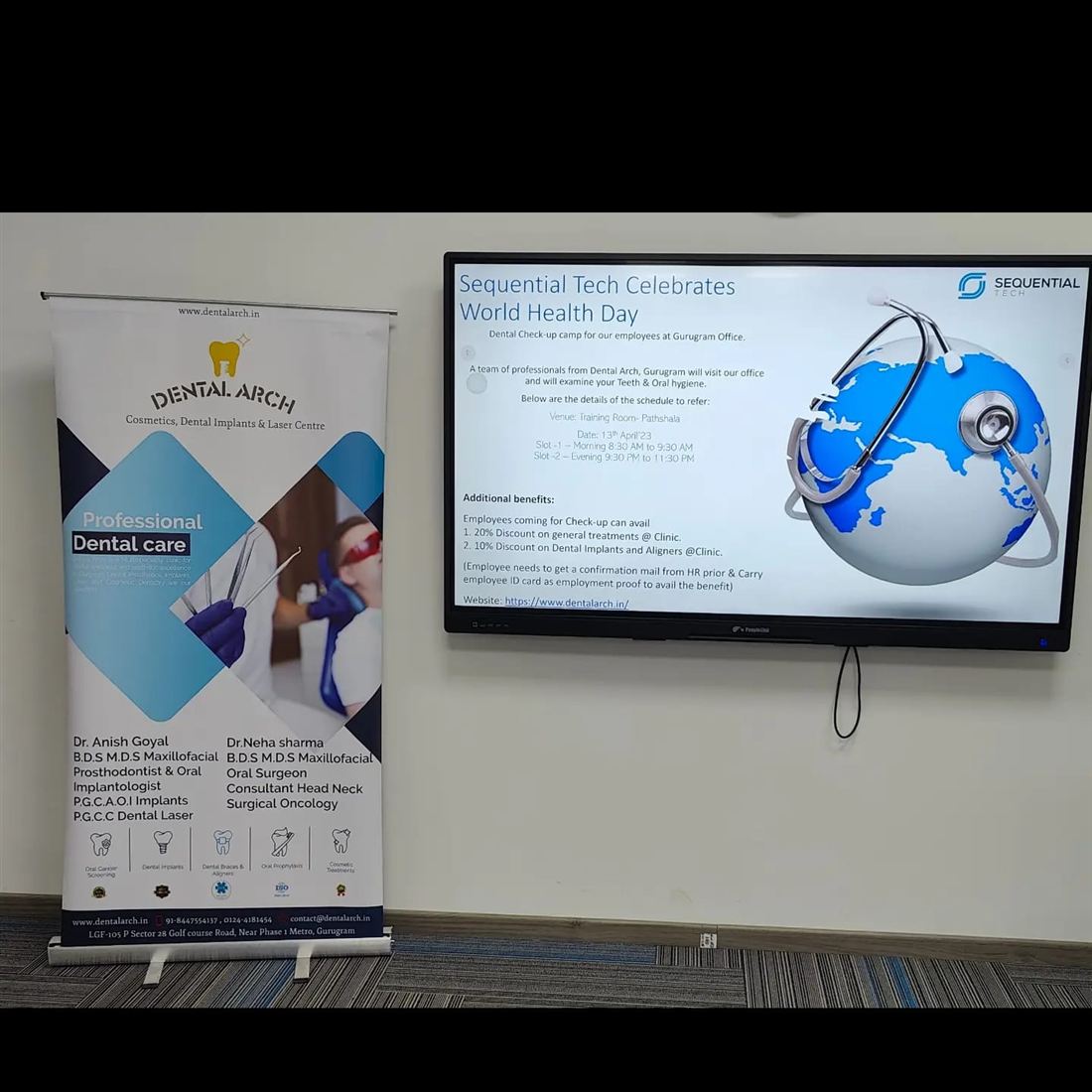 Corporate dental check-up camp at an office