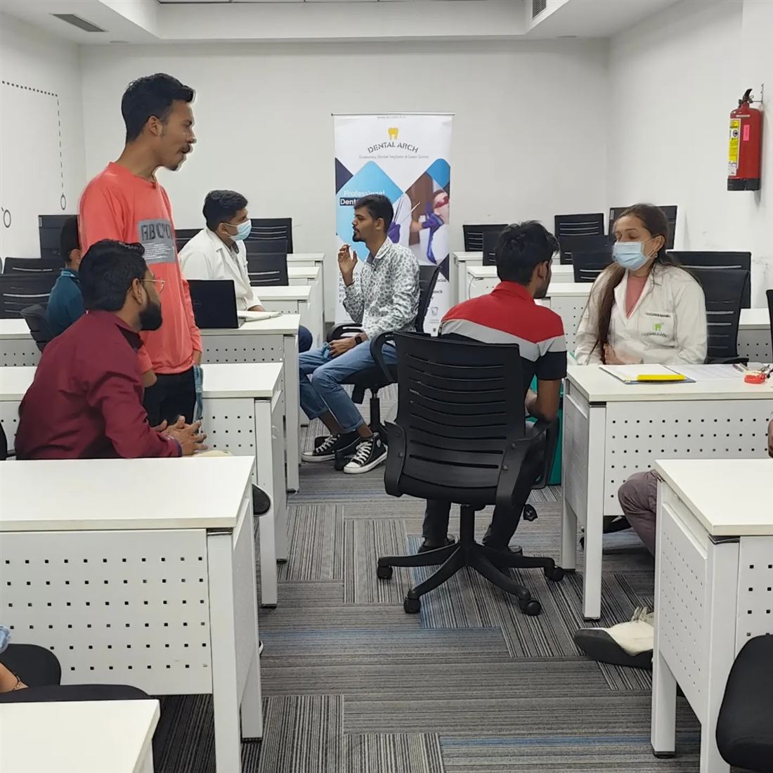 Employee dental screening during a corporate camp