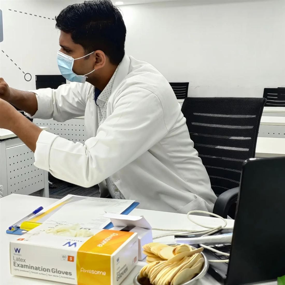 Participants at a corporate dental check-up camp
