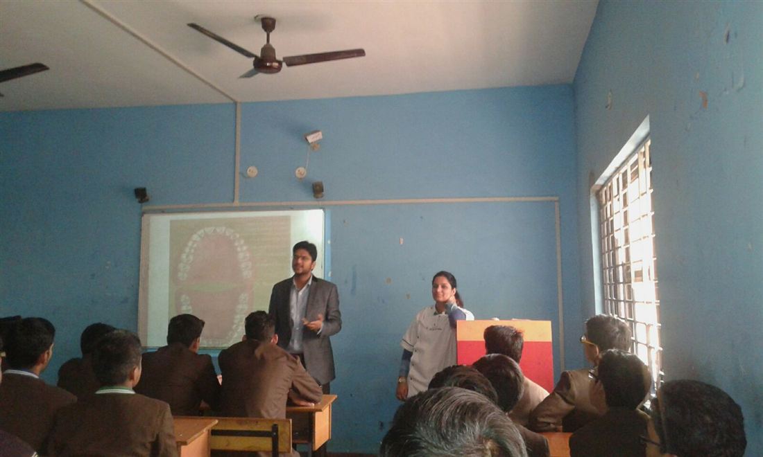 Dental health education session for school students